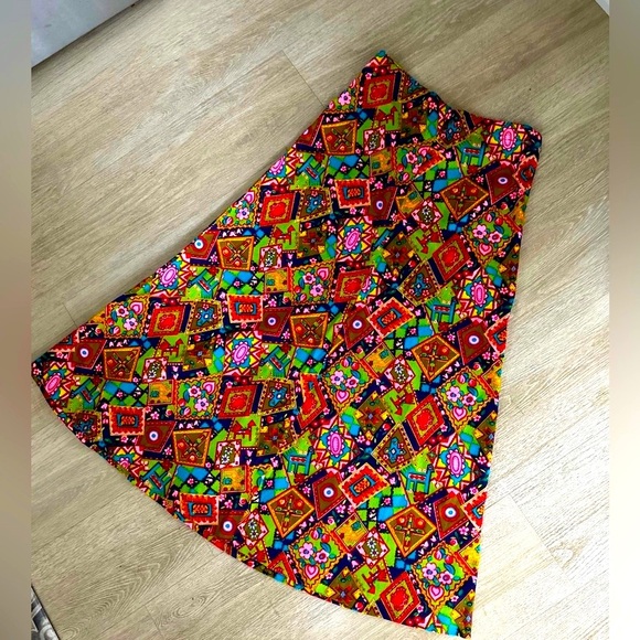 1960s Psychedelic Print Maxi Skirt - Picture 7 of 7
